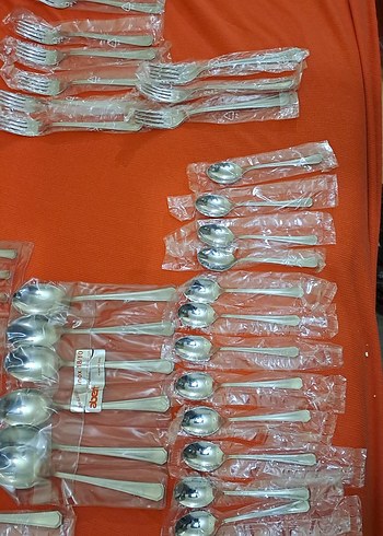 catal kasik seti gri-Beyaz Paslanmaz Çelik Çatal Kaşık Seti - Görsel 7