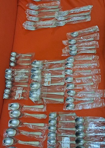 catal kasik seti gri-Beyaz Paslanmaz Çelik Çatal Kaşık Seti - Görsel 4