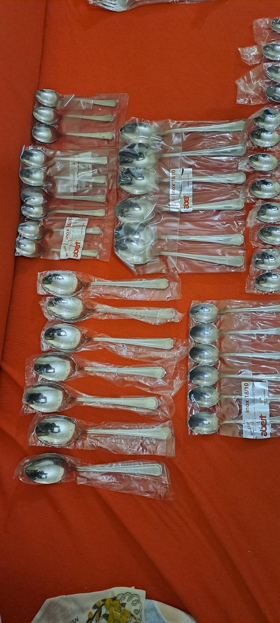 catal kasik seti gri-Beyaz Paslanmaz Çelik Çatal Kaşık Seti - Görsel 5