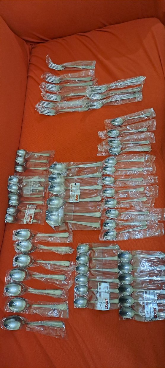 catal kasik seti gri-Beyaz Paslanmaz Çelik Çatal Kaşık Seti - Görsel 4