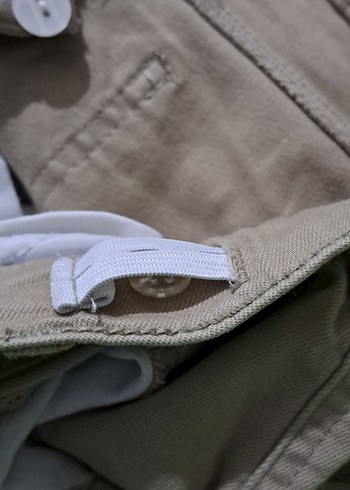 cocuk pantalonu Kemerli Rahat Kumaş Pantolon 9 10 yas krem renk - Görsel 10