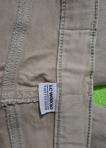 cocuk pantalonu Kemerli Rahat Kumaş Pantolon 9 10 yas krem renk - Görsel 9