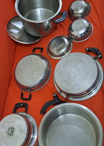 tencere tava vs  Gri Metal Tencere ve Tavalar Seti - Görsel 12