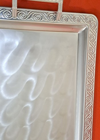 tepsi Beyaz gumus renk tepsi 2 adet ufak buyuk - Görsel 8