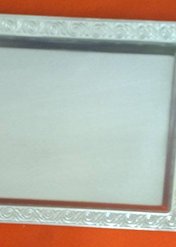 tepsi Beyaz gumus renk tepsi 2 adet ufak buyuk - Görsel 7