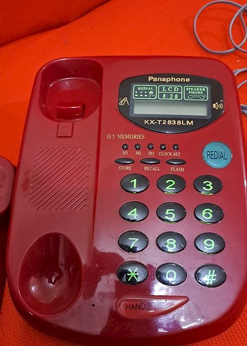 telefon Kırmızı Panaphone Sabit Telefon KX-T2838LM - Görsel 3