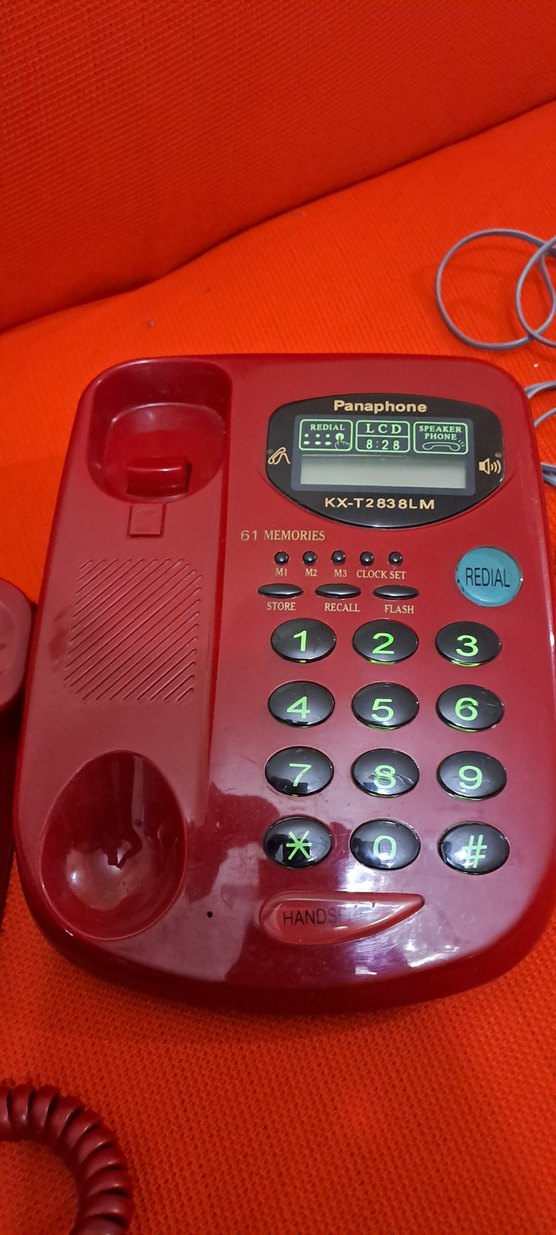telefon Kırmızı Panaphone Sabit Telefon KX-T2838LM - Görsel 3