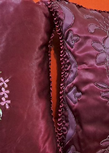 yastik bordo Nakışlı Klasik Yastık Kılıfı - Görsel 9