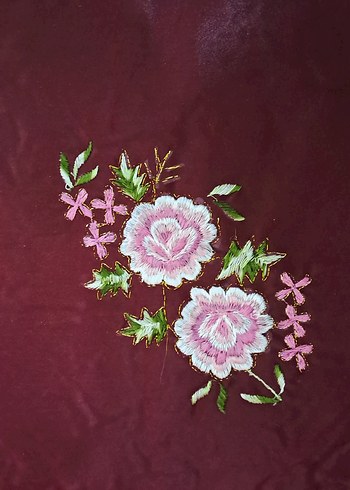 yastik bordo Nakışlı Klasik Yastık Kılıfı - Görsel 2