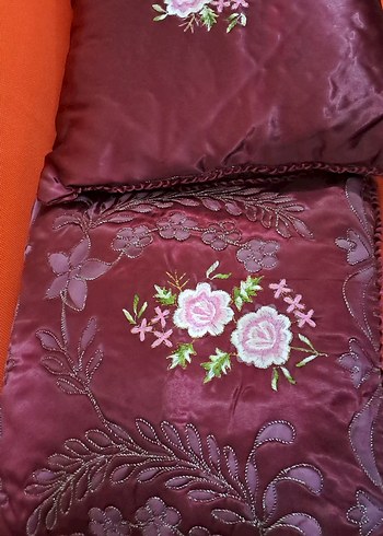 yastik bordo Nakışlı Klasik Yastık Kılıfı - Görsel 5