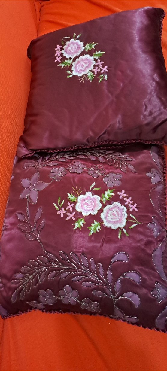 yastik bordo Nakışlı Klasik Yastık Kılıfı - Görsel 5