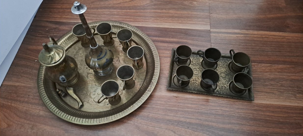 zemzem takimi altın Renkli Geleneksel Demlik ve Bardak 2 set - Görsel 3