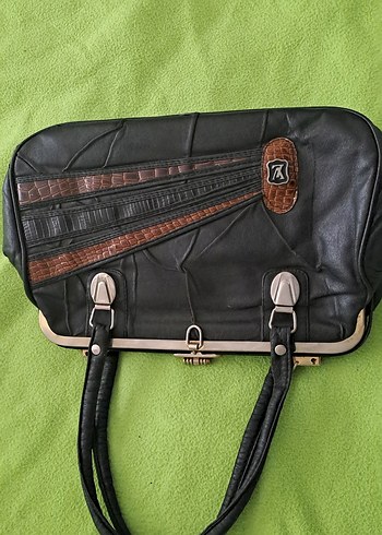 çanta Kemerli Siyah Deri Kadın Çantası - Görsel 7