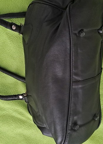 çanta Kemerli Siyah Deri Kadın Çantası - Görsel 3