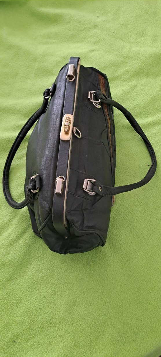 çanta Kemerli Siyah Deri Kadın Çantası - Görsel 2