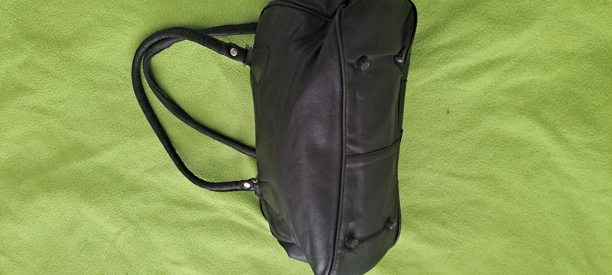 çanta Kemerli Siyah Deri Kadın Çantası - Görsel 3