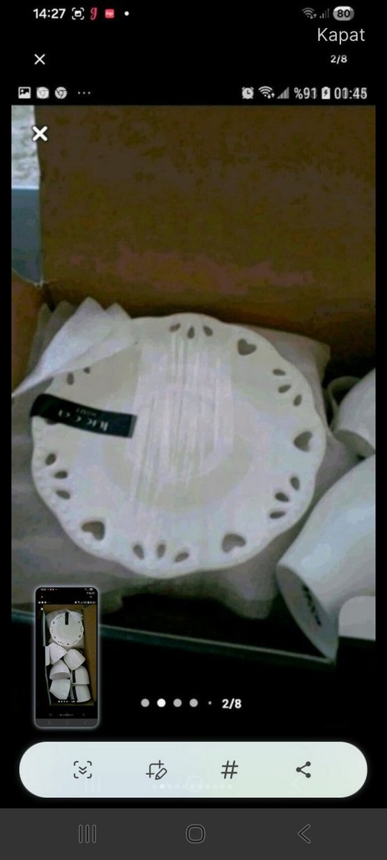 fincan takimi porselen 6'lı Fincan ve Tabak Seti porselen - Görsel 2