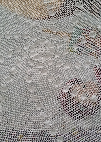 fiskos masa ortusu Bohem Dantel Örgü Masa Örtüsü - Görsel 4