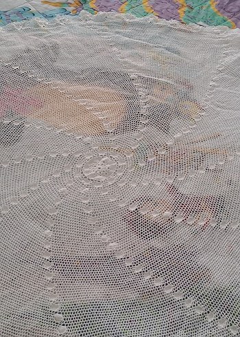 fiskos masa ortusu Bohem Dantel Örgü Masa Örtüsü - Görsel 2