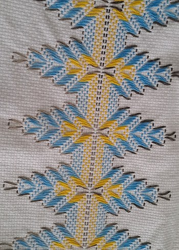 kanavice nakışlı Çok Renkli Masa Örtüsü - Görsel 7