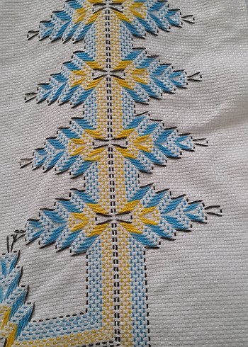 kanavice nakışlı Çok Renkli Masa Örtüsü - Görsel 10