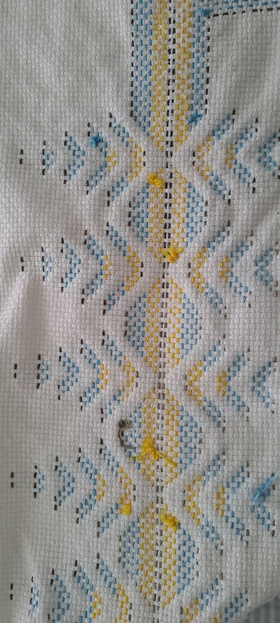 kanavice nakışlı Çok Renkli Masa Örtüsü - Görsel 5