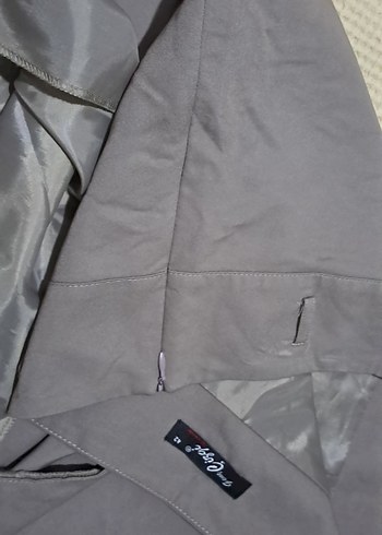 etek Gri Midi Hamile Keten Etek - Görsel 5