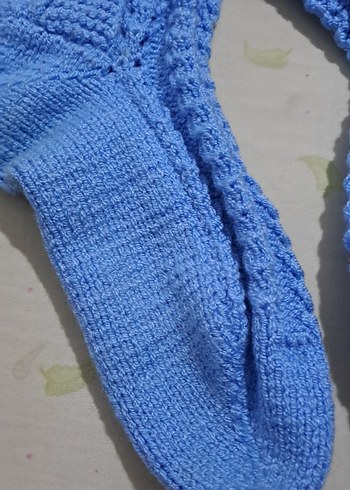 çetik Mavi Erkek Çorapları Örgü Detaylı - Görsel 4