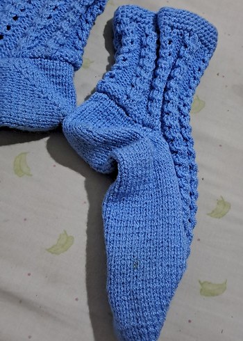 çetik Mavi Erkek Çorapları Örgü Detaylı - Görsel 7