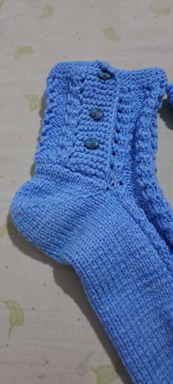 çetik Mavi Erkek Çorapları Örgü Detaylı - Görsel 2