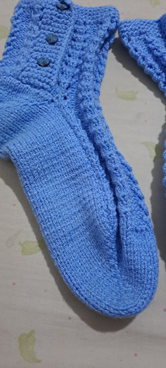 çetik Mavi Erkek Çorapları Örgü Detaylı - Görsel 4