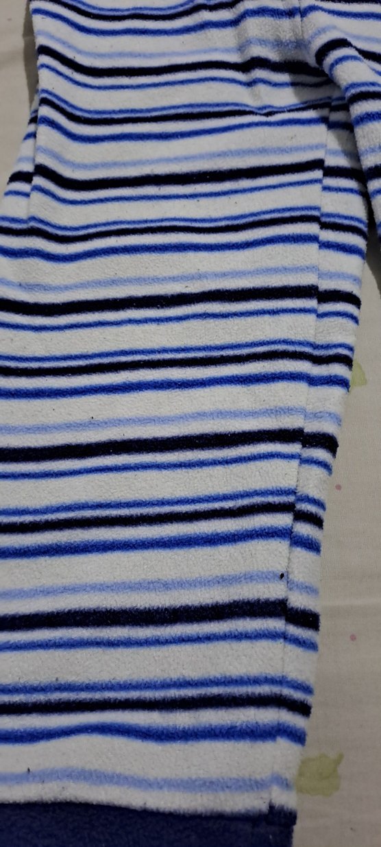 pijama polar Erkek Çocuk Mavi Çizgili Dar Kesim - Görsel 2