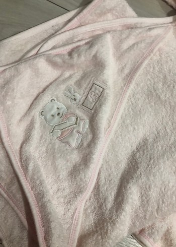 Nakışlı Pembe Kız Çocuk Bornoz Seti - Görsel 2