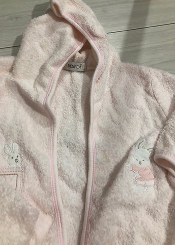 Nakışlı Pembe Kız Çocuk Bornoz Seti - Görsel 3