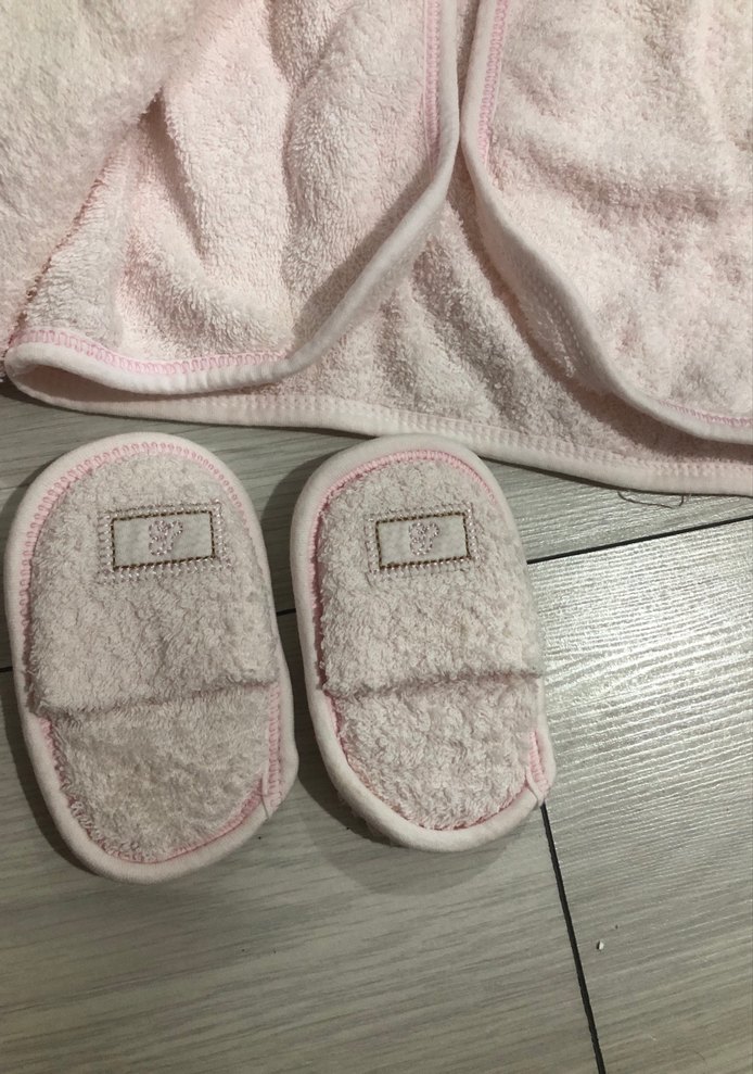 Nakışlı Pembe Kız Çocuk Bornoz Seti - Görsel 4