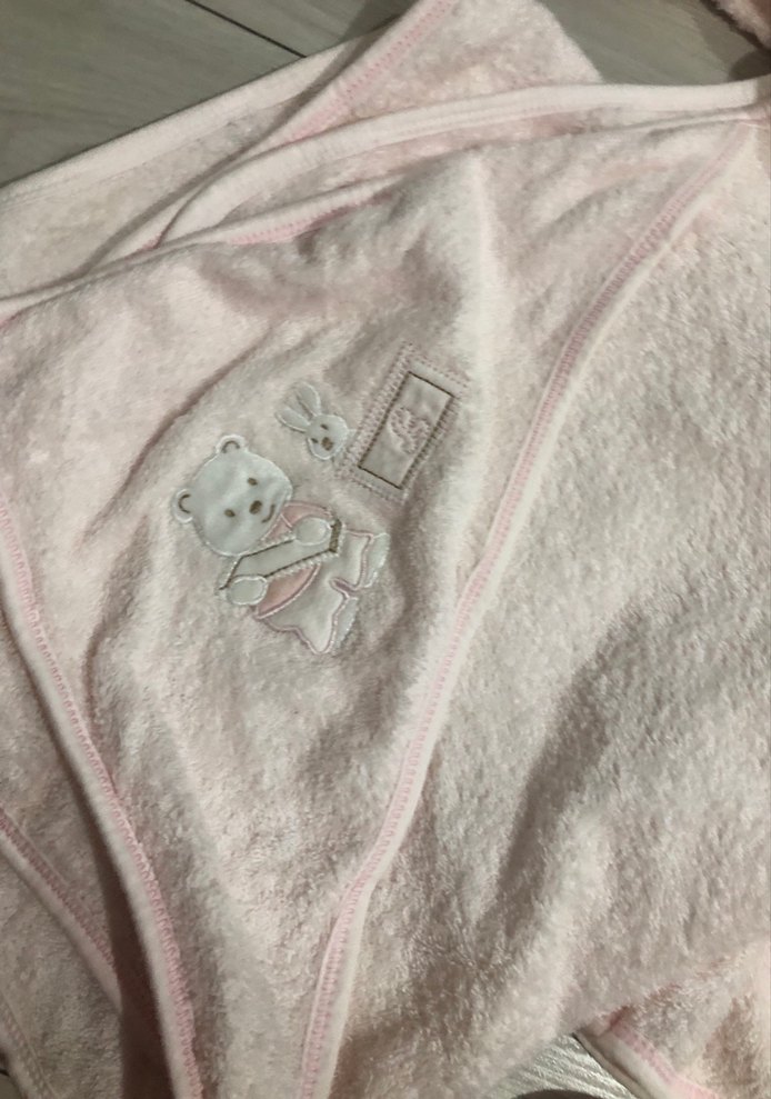 Nakışlı Pembe Kız Çocuk Bornoz Seti - Görsel 2