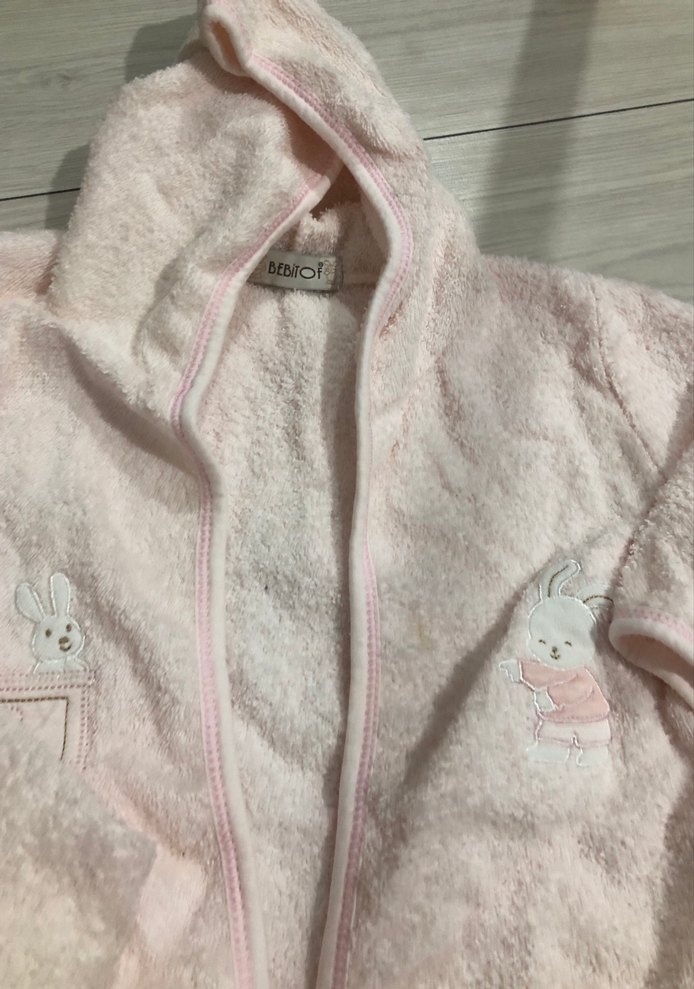 Nakışlı Pembe Kız Çocuk Bornoz Seti - Görsel 3