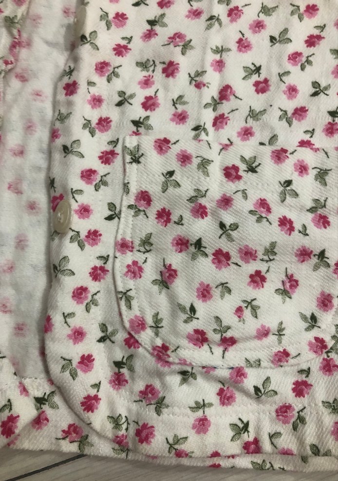 Kız Çocuk Çiçek Desenli Pamuk Bluz - Görsel 3