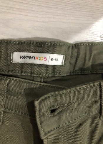 Düğmeli nefti yeşil keten Erkek Pantolon - Görsel 2