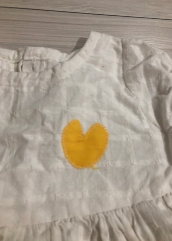 Kız Çocuk Beyaz Keten Elbise - Görsel 2