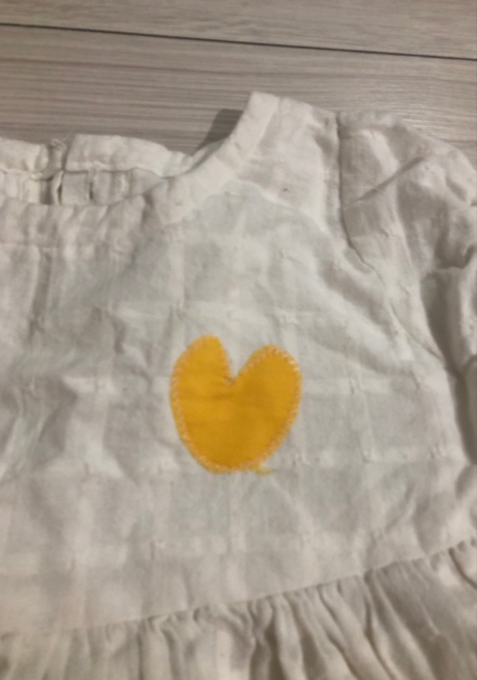 Kız Çocuk Beyaz Keten Elbise - Görsel 2