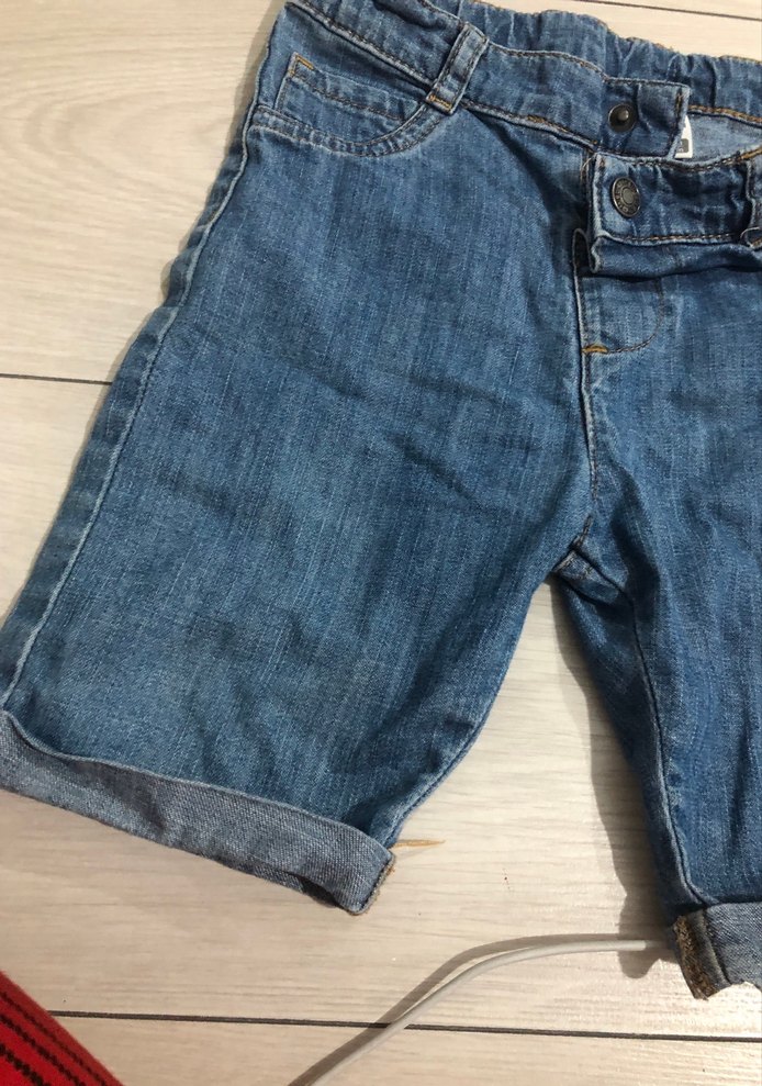 Erkek Çocuk Renkli Mavi Denim Şort - Görsel 3