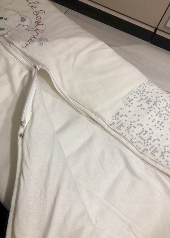 Beyaz Gri Desenli Bebek Uyku Tulumu - Görsel 2