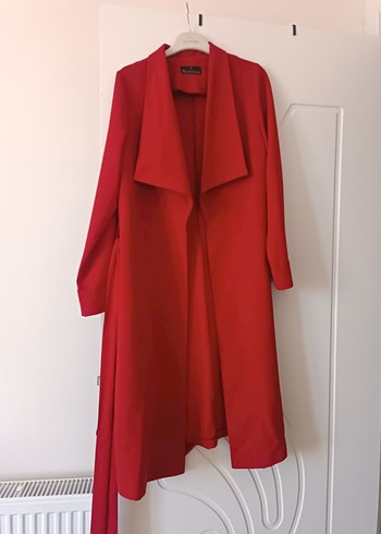Uzun Kırmızı Kadın krep kimono