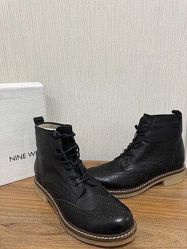 38 Beden siyah Renk Nine west hakiki deri bot