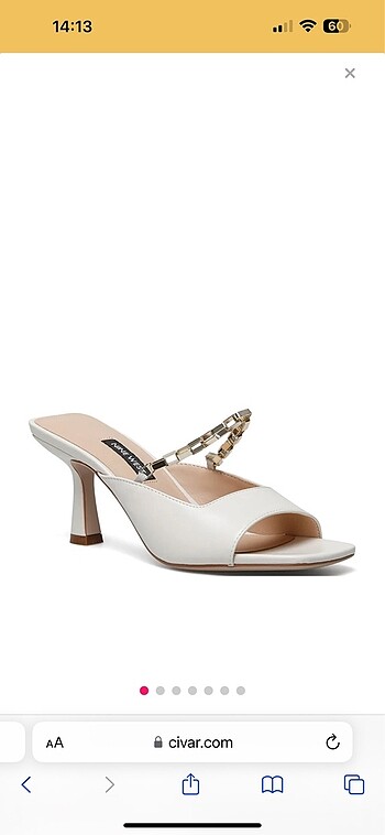 37 Beden beyaz Renk Nine west topuklu ayakkabı