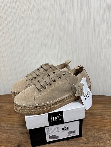 İnci hakiki deri espadril