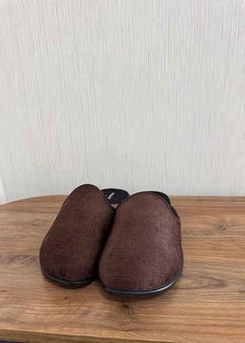 Kahverengi Erkek Ev Terliği Velcro - Görsel 2