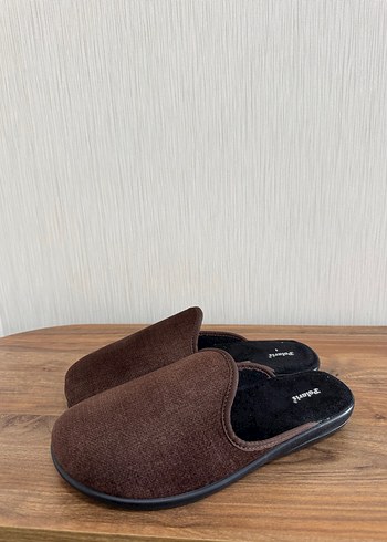 Kahverengi Erkek Ev Terliği Velcro - Görsel 3