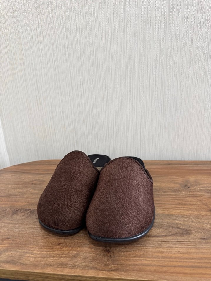 Kahverengi Erkek Ev Terliği Velcro - Görsel 2